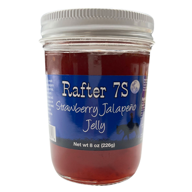 Strawberry Jalapeno Jelly | 8 oz. Jar | 3 Pack | Strawberry With Spicy Ending | Delightful Flavor | Made in Paxton, NE | Rafter 7S